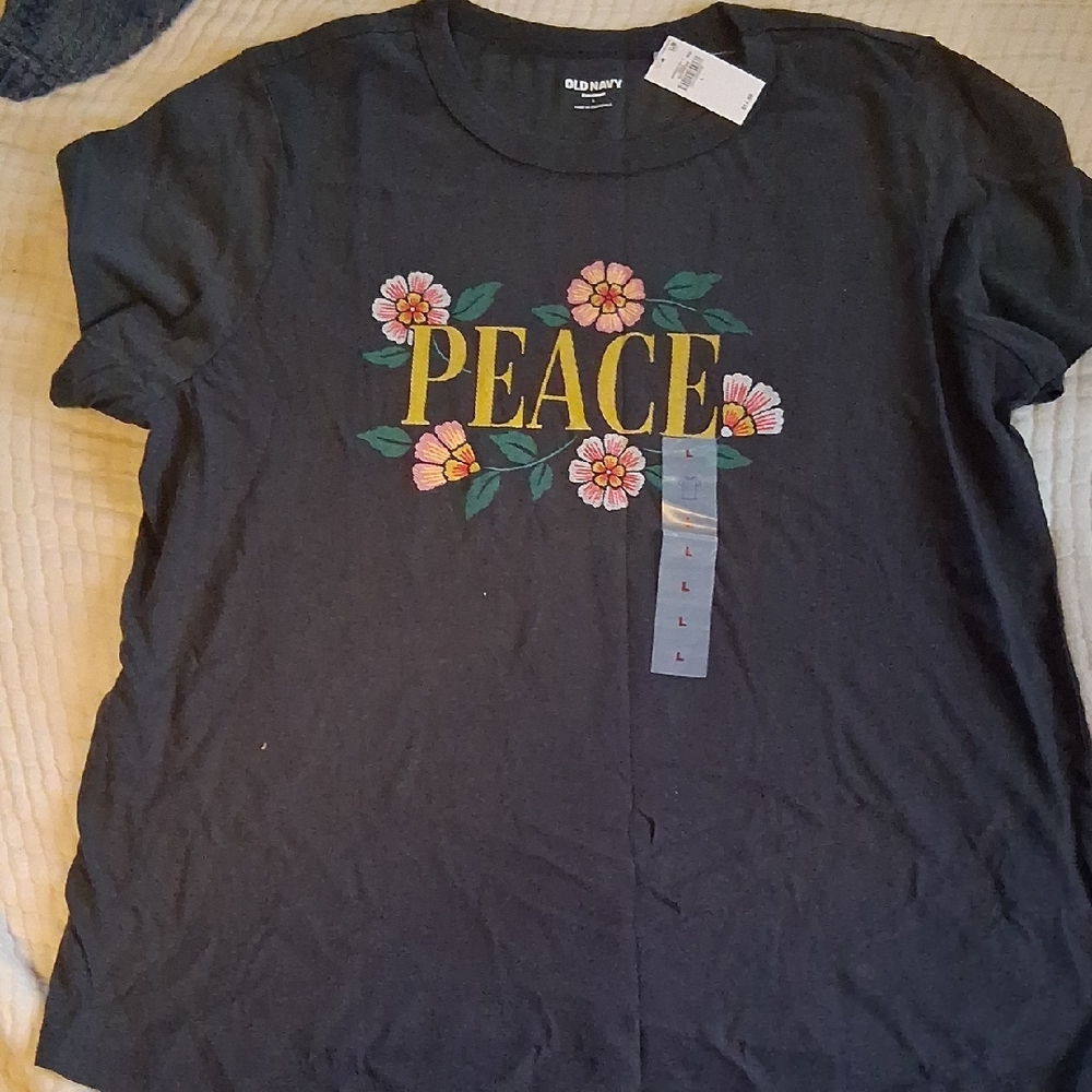 Old Navy Kids Tee with Floral Peace Design